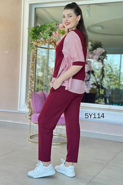 İnce Topuk Poplin Garnished Crystal Fabric Set 	   5Y114