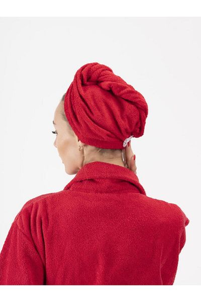 Ender Home 100% Cotton Buttoned Hair Drying Towel