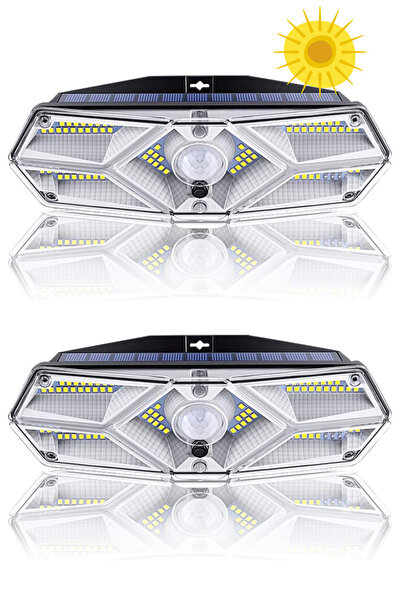 Greentech Güneş Enerjili Hareket Sensörlü, 6 Taraflı 104 Led Aydınlatma / Gt-...