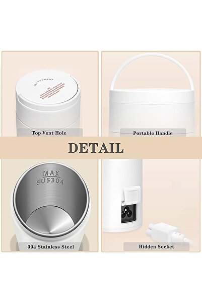 COOYA Portable Electric Tea Kettle, with Temperature Control, 316 Stainless Steel for Milk, Coffee