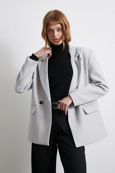 Never more Gray Classic Polyviscon Jacket