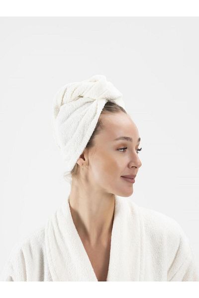 Ender Home 100% Cotton Buttoned Hair Drying Towel