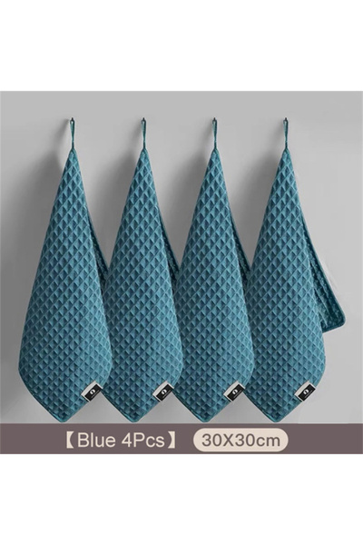Choice1 Blue 30x30cm-4Pcs 1/4Pcs Coffee Bar Cleaning Towels Super Absorbent M...