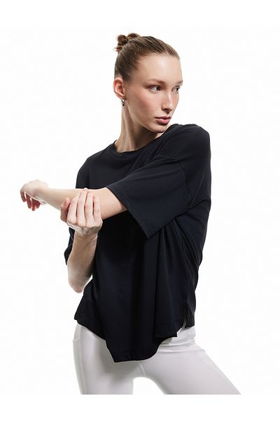 Koton Modal Fabric Oversize Short Sleeve Crew Neck Sports T-Shirt