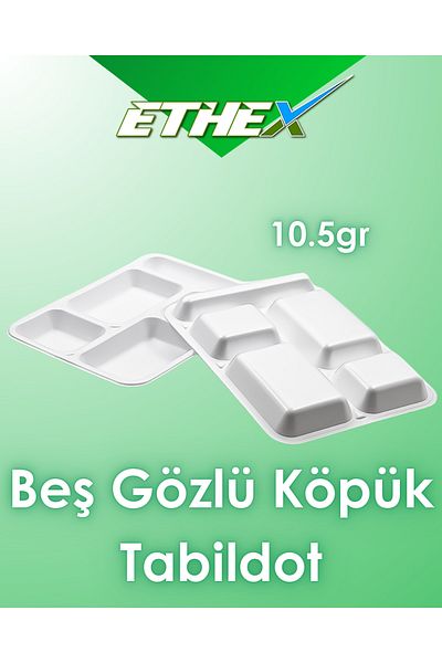 Ethex Five Compartment/Five Compartment Foam Table D'Hote - (Mod 27 - 100 Pieces)