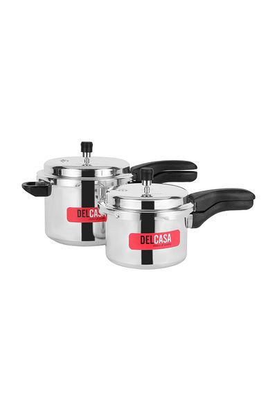 DELCASA 3.0 L & 5.0 L Combo Aluminum Pressure Cooker- DC3377