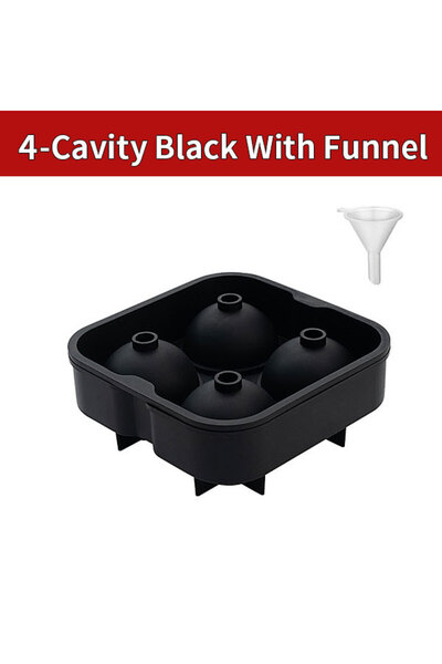 Choice3 قوالب مكعبات ثلج كبيرة رمادية اللون ذات 4 تجاويف، قالب مكعبات ثلج ويس...