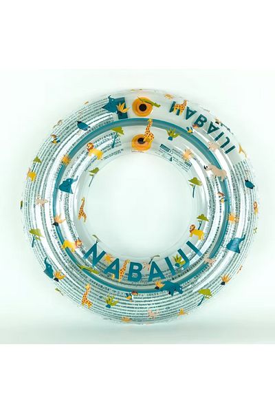 Decathlon Children's Inflatable Swimming Ring - 65 cm - Transparent/Tropical Pattern