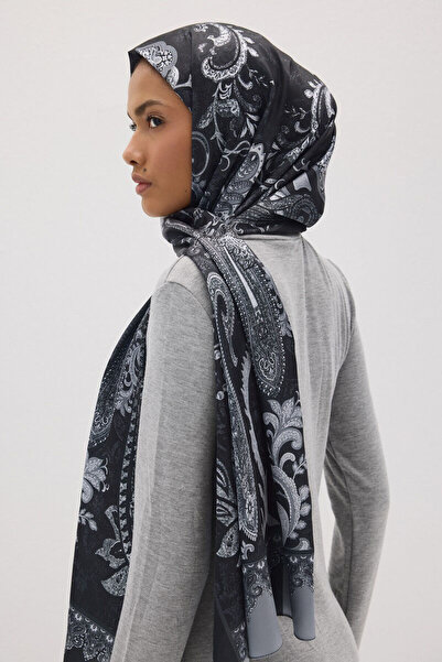 cs camellia scarf Μοτίβο Perle Vibe - Μαύρο