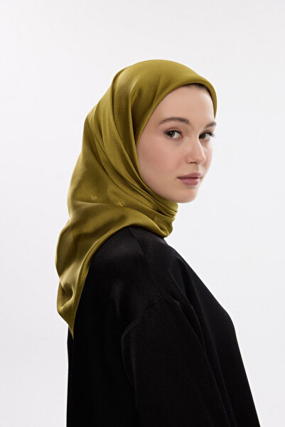 cs camellia scarf Eșarfă Idol Saten Janjan - Verde ulei