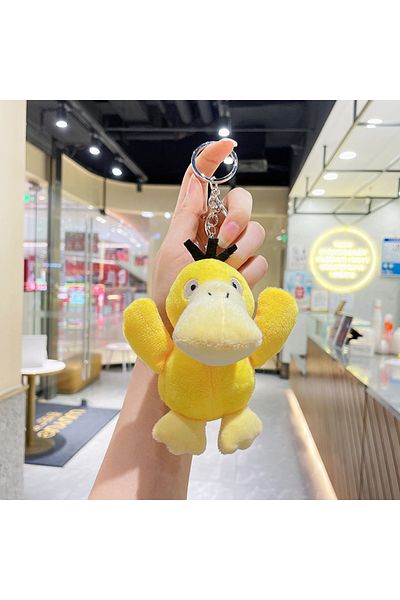 Miniso C Anime Pokemon Plush Doll Keychain Pikachu Psyduck Squirtle Soft Stuffed Key Ring Cartoon Plushies.