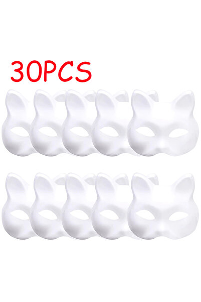 choice2 30 قطعة، 10/20/30/50/100 قطعة، أقنعة ثيريان، أقنعة قطة بيضاء، أقنعة ف...