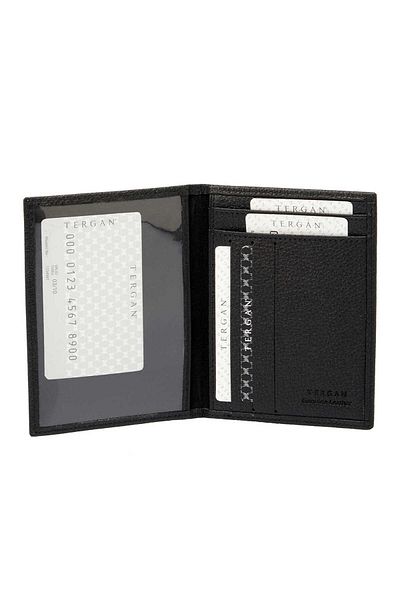 Tergan Black Genuine Leather Men's Id Case - S1Kı 00001582 -A6F
