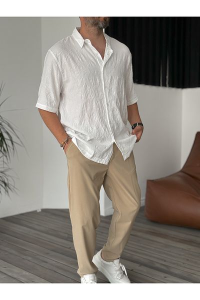 BYBASICMAN White Turtle Printed Shirt C-1677