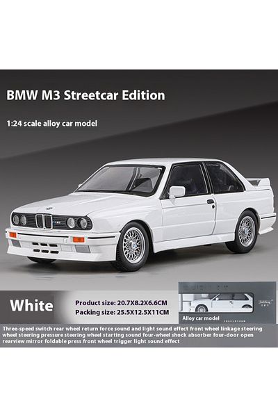 choice2 White with Box 1/24 BMW M3 1988 Street Car Diecast Alloy Metal Model Car Collection Hobbies Decorati