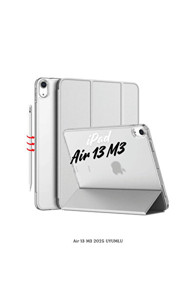 Fuchsia iPad Air 13 2025 M3 Çip ile Uyumlu Kalemlikli Standlı Katlanabilir Sm...