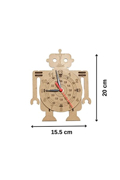 RML RoboMakerLab - Robot Saat Eğitici Kendin Yap Hareketli Demonte Ahşap MDF ...