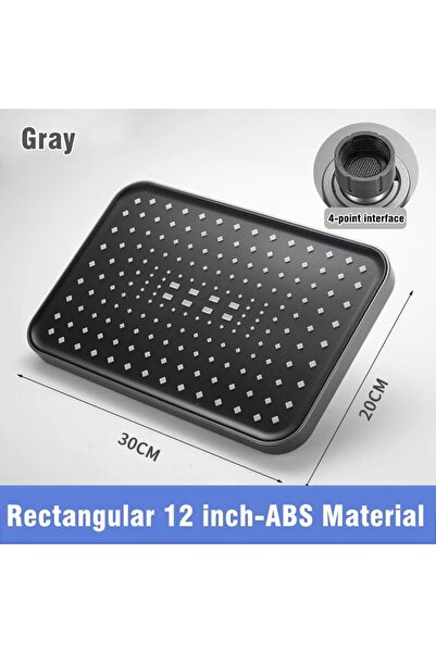 choice2 رأس دش مطري مستطيل رمادي جديد مقاس 12 بوصة عالي الضغط مع رذاذ علوي وت...