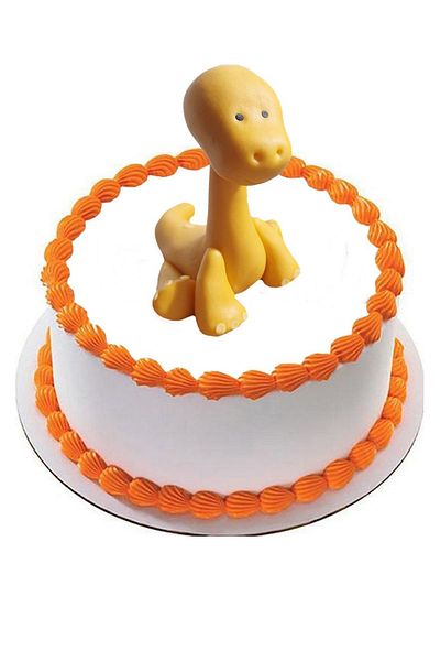 Pasta9 Orange Color Cute Dinosaur Cake Decoration from Sugar Dough 7X10 cm Size 1 Piece Future