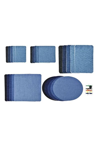 choice2 25pcs 25/20/5 PCS Denim Patches DIY Iron On Denim Elbow Patches Repai...