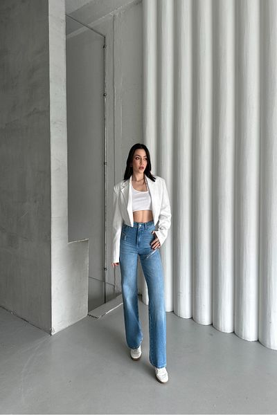 XRAY JEANS Blugi de damă cu picioare largi Pantaloni din denim albastru Palazzo