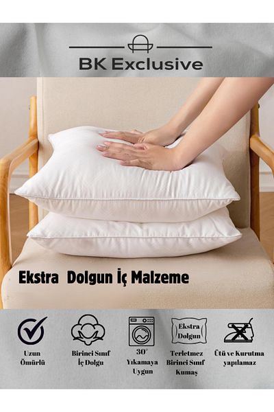 BK exclusive Pernă pătrată Pernă interioară 4 bucăți pernă umplută cu silicon - Opțiuni de dimensiune - Aspirat