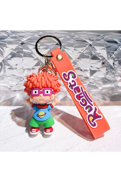 BANDAI 2 Anime Kawaii Rugrats In Paris Naughty Soldier Key Chain Cartoon Character Cute Pendant Hanging Ca.
