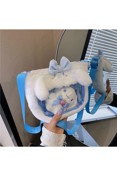 JOY TOP Hello Kitty Kawaii Sanrio Plush Bags Cinnamoroll Melody Kuromi Hello Kitty Transparent Plushie Cross