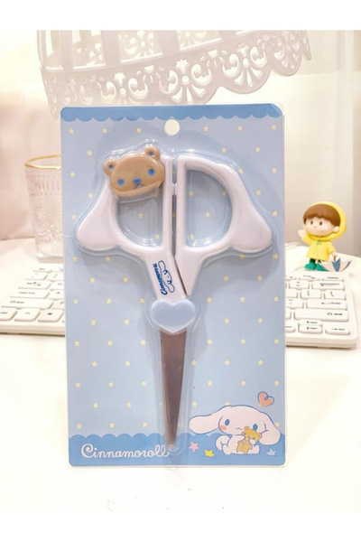 Miniso سينامورول مقص سينامورول جديد كاواي سانريو كورومي مصنوع يدويًا مقص لطيف...