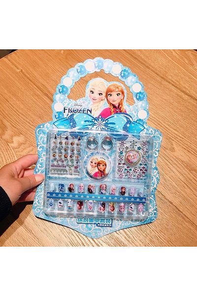 Miniso Frozen 01 Disney Children's Nail Sticker Set Elsa Princess Dress Up Cute Kawaii Stickers Waterproof