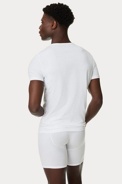 starsolmaz Men's Crew Neck Cotton 5 Pack Combed Cotton Flexible Comfortable Short Sleeve T-Shirt Undershirt
