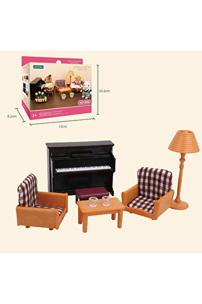 Choice8 B09 1:12 أثاث بيت الدمية العائلي في الغابة، بيت الدمية المصغر من مونتيسوري، مطبخ، غرفة نوم، حمام