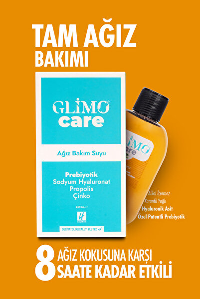 Glimo Care Doğal Alkolsüz Ağız Bakım Suyu | 8 Saat Ferah Nefes & Güçlü Koruma...