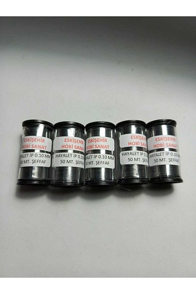 Eskişehir hobi sanat 5 Pieces 50 Meters Ghost Rope 0.10 mm Fish Tape Clear (Total 250 Meters)