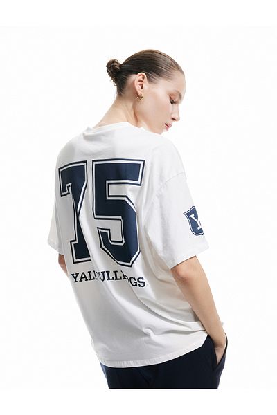 Koton Yale Licensed Short Sleeve Crew Neck Printed Oversize T-Shirt
