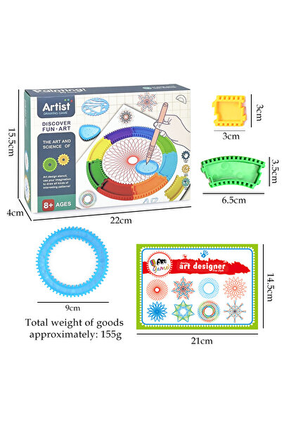 Choice1 مجموعة سبيروغراف 3334-1، مجموعة رسم أشكال ممتعة، مجموعة رسم بتصميم تر...
