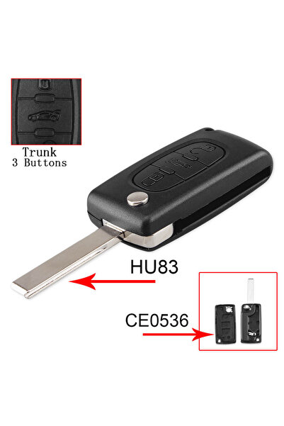 Choice14 For Citroen 3BT HU83 CE0536 KEYYOU 2/3/4 Buttons Car Remote Key Case...