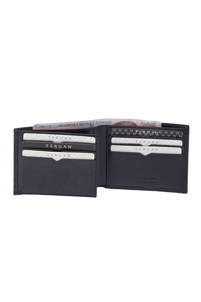 Tergan Navy Blue Genuine Leather Men's Wallet - S1Ce 00001228 -H86