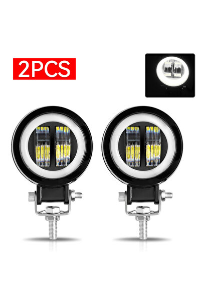 Choice7 مصباحان LED دائريان أبيضان مقاس 3 بوصات بقوة 20 واط للدراجات النارية،...