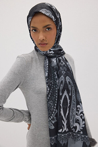 cs camellia scarf Μοτίβο Perle Vibe - Μαύρο