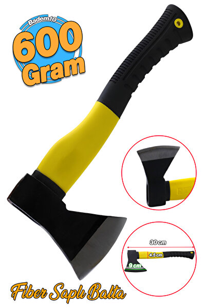 Badem10 Balta Fiber Saplı 600 GR 1 Adet Keskin Sağlam Kamp Baltası Odun Ağaç Kesme Kesim Ayırma