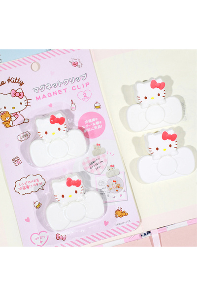 Choice1 2pc kitty A Sanrio Storage Food Seal Clips Hello Kitty Melody Sealer Clamp Magnetic Fridge Sticker T