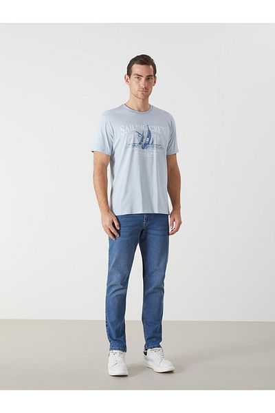 LC Waikiki Tricou pentru bărbați cu imprimeu cu decolteu rotund de sezon nou - S5HP76Z8