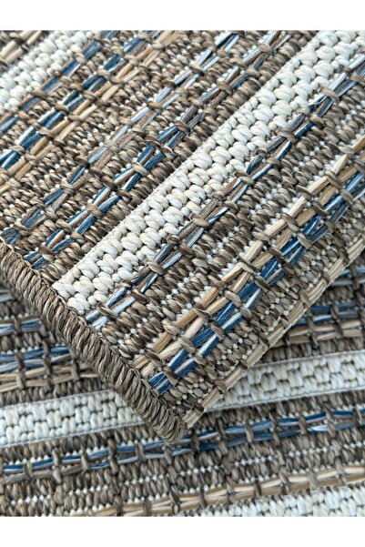 Anatolian Carpet Store Etnik 2551 Mavi Sisal Salon Mutfak Koridor Kesme Yollu...