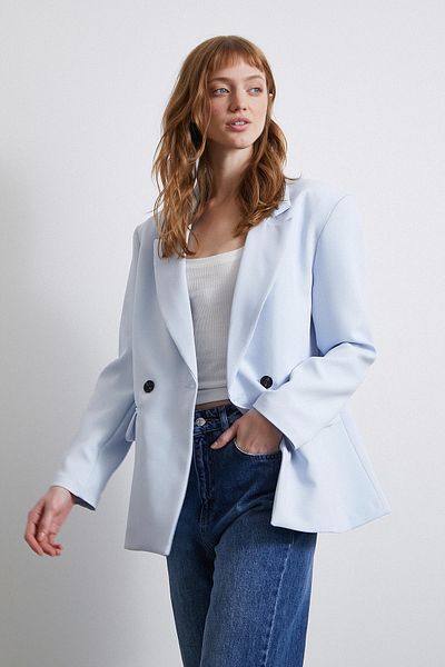 Never more Blue Classic Polyviscon Jacket