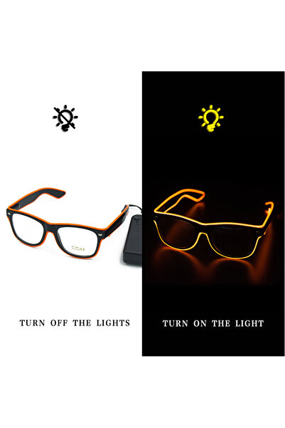 Choice زوج واحد من نظارات LED برتقالية اللون، نظارات حفلات نيون وامضة، نظارات...