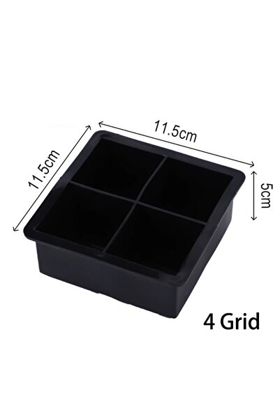Choice1 قالب مكعبات ثلج سيليكوني مربع كبير بأربعة أقسام (4/15 قسمًا) - غير سا...
