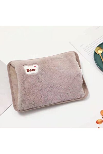 Choice1 khaki Electric Hot Water Bag Reusable Plush Hot Water Bottle EU Plug ...