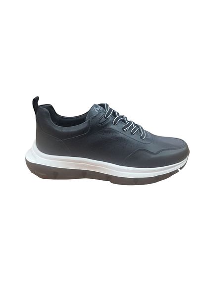 MARCOMEN 152-19356 Black Men's Leather Casual Sports Shoes