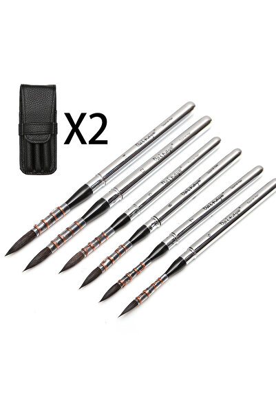 choice2 جميع فرش الرسم المائية للسفر من داينايو (6 قطع) مصنوعة من شعر السنجاب...